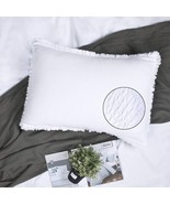 Tassel Fringe Pillow Shams White Queen Set Of 2 Boho Tufted Pillowcase M... - £36.71 GBP
