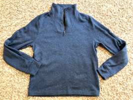 Banana Republic Sweater Mens Medium Blue 1/4 Zip Pullover Long Sleeve Knit Warm - $18.69