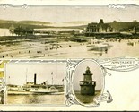 Vignette Nantasket Massachusetts MA Steamboat Landing Deer Island 1900s ... - $11.83