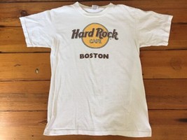 Vintage Hard Rock Cafe USA Made Logo Boston Massachusetts Cotton T Shirt... - £63.20 GBP