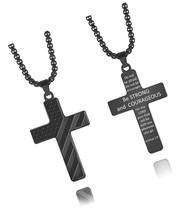 jewelry American Flag Cross Necklace for Men - Steel - $60.48 CAD