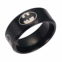 8mm Brushed Stainless Steel Batman Fashion Ring (Black, 8) - $8.90