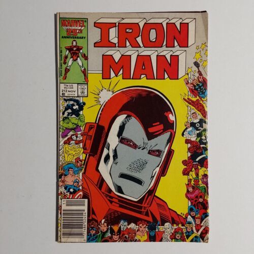 Iron Man 212 VG 1986 Newsstand 25th Anniversary Cover Marvel - $3.95