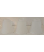 3 Vintage Frosted Reeded Glass Chandelier Pendant Sconce Fan Lamp Light ... - $537.71 MXN