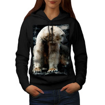 Wellcoda Polar Bear Wild Animal Womens Hoodie, White Casual Hooded Sweatshirt - £28.72 GBP