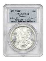 1878 7/8TF $1 PCGS MS62 (Strong) - $331.01
