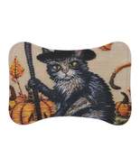 Halloween Cat Magic: Embroidered Style Feline with Pumpkins &amp; Witch Hat ... - £24.45 GBP+