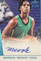 2021-22 Leaf Memories Basketball Marquis Mookie Cook Auto Platinum /99 RC BA-MC3 - $8.62