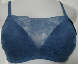 Modern Movement wirefree Bra with faux lace camisole Size 32D Midnight Blue - $14.80