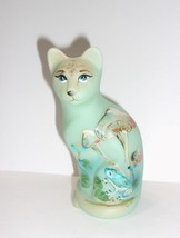 Fenton Glass Jadeite Shroom Frog Stylized Cat Figurine Ltd Ed M Kibbe #24/33 - £177.54 GBP