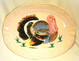 Tom Turkey Serving Platter Ceramic Vintage Japan - £39.46 GBP