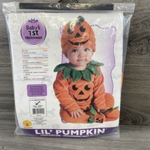 Baby’s 1st Halloween Rubies Lil’ Pumpkin Costume Size Jumper Hat Booties 6M-12M - £12.74 GBP