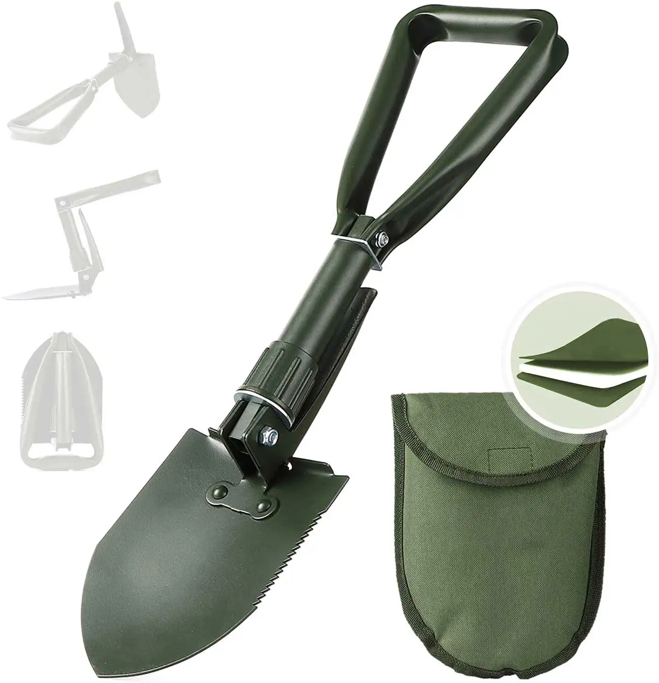 Camping Spade Military Shovel Tactical Mini Folding Shovel with Pouch Outdoor  - £21.45 GBP