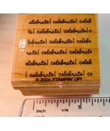 Celebrate! Celebrate! Cursive Font Rubber Stamp Stampin Up 2004 Used Party - $6.76 CAD