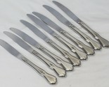 Oneida Morning Blossom Dinner Knives Profile 9&quot; Burnished Lot of 8 - $45.07