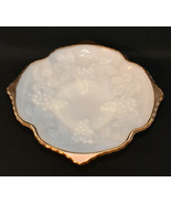 Vintage Anchor Hocking Milk Glass Bowl Grapevine Pattern Footed Square Bowl - £19.71 GBP