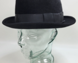 Vintage Barcelona Mens Black Felt Trilby Fedora Hat 7 1/4 - $74.25