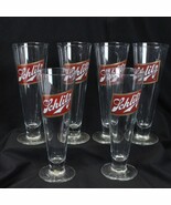 Schlitz beer Pilsner Beer Glasses Set Of 6 Tall footed 12oz vintage 8.75... - $1,108.07 MXN