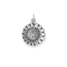 Sunflower Charms Pendant Oxidized 925 Sterling Silver Dangle Jewelry Gifts - £58.51 GBP