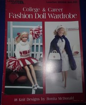 Leisure Arts Leaflet Knit College &amp; Career Fashion Barbie Type Doll Wardrobe - £7.06 GBP