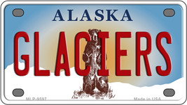 Glaciers Alaska State Novelty Mini Metal License Plate Tag - £11.72 GBP