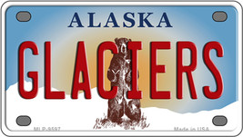 Glaciers Alaska State Novelty Mini Metal License Plate Tag - $284.59 MXN
