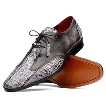 Anzio Genuine Alligator & Calfskin Dress Derby's Shoes Newspaper image 2