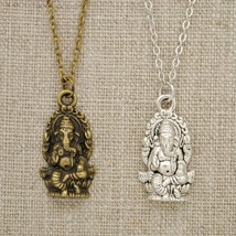 Ganesha Necklace 17&quot; Chain 0.75&quot; Small Pendant Hindu Elephant God New Ganesh - £6.34 GBP