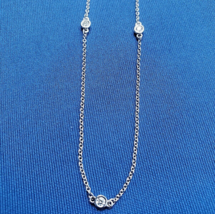 Earth mined Diamond Station Deco Necklace Elegant 14k White Gold Chain 2... - $1,286.01