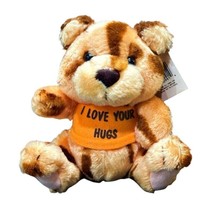 Russ Berrie Tiger Plush Stuffed Animal Luv Pets I LOVE YOUR HUGS 6 Inch Vintage - £11.28 GBP