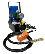 10000PSI Cylinder Hydraulic Electric Pump 600W Solenoid Valve Single Act... - $488.42 CAD