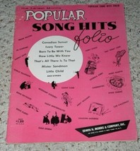 Popular Song Hits Folio Songbook Vintage 1956 Morris - £19.97 GBP