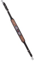 Western Floral Antique Tooled Leather Beaded Wither Breast Collar Strap ... - $26.72