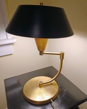 MCM Metal Shade Table Swing Arm Desk Lamp Thurston lightolier Saucer Style - $445.50