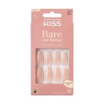 KISS BARE BUT BETTER TRU NUDE NAIL SHADES 28 NAILS (GLUE INCLUDED) #BN02 - £5.99 GBP