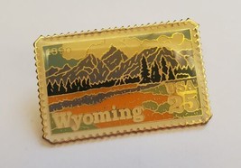 Wyoming 1890 USPS Postage Stamp Pin VTG 25 Cent Lapel Hat Vest Pin Collectible - £15.41 GBP
