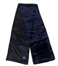 Morgan &amp; Oates Woven Textiles Blue Velvet Scarf Wrap Made in England - £27.34 GBP