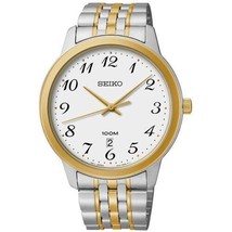 SEIKO Brace Men&#39;s Watch SUR042 Two-tone Stainless Steel Japanese Quartz ... - $308.87