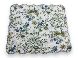 Waverly Above the Trees Yellow Blue Bird Floral Quilted Euro Pillow Sham... - £19.07 GBP