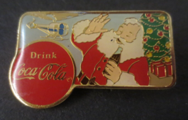 Coca-Cola Santa with helicopter Lapel Pin 1962 Haddon Sundblom Ad - £5.80 GBP