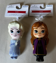 2022 Disney Princess Frozen ELSA &amp; ANNA Hallmark Decoupage Christmas Ornaments - £23.48 GBP