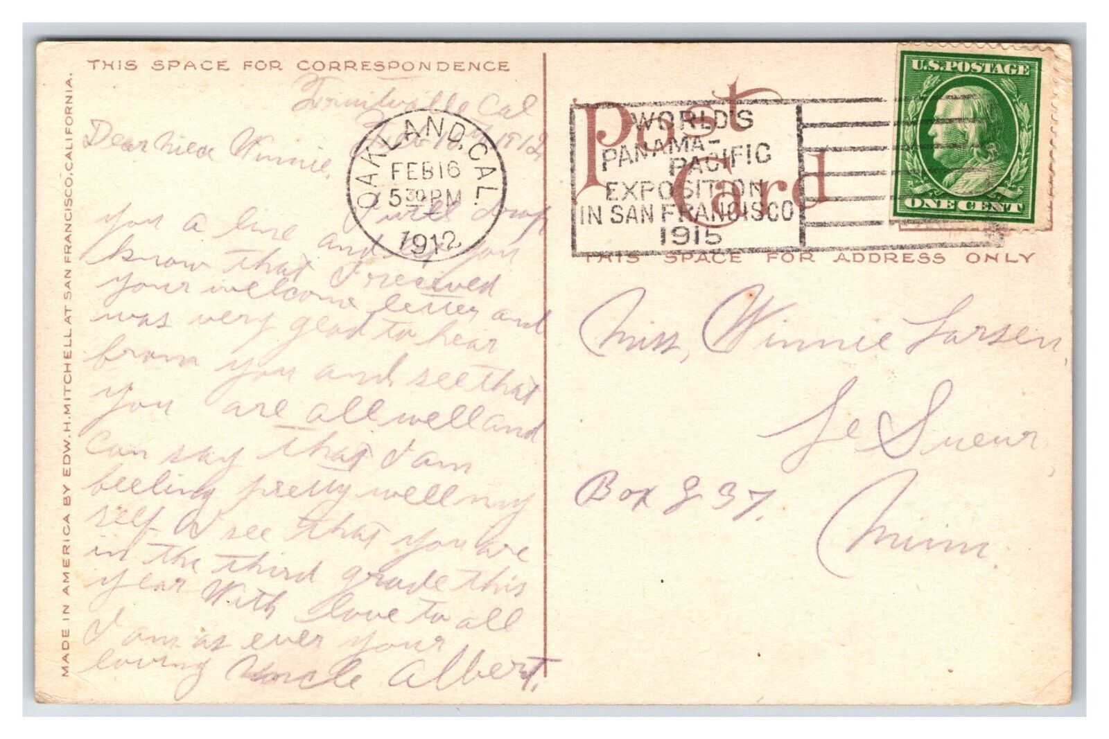 Greensward and Terrace Fairmont Hotel San Francisco California CA DB Postcard W5 Item image 2