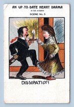 Up To Date Heart Drama Scene No 3 Dissipation UNP Embossed DB Postcard M2 - £12.80 GBP