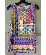 new Johnny Was Women's Bamboo Blend Mix Print Franco Scoop Neck Swing Tank Top - $69.00