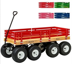 FULLY LOADED DOUBLE TANDEM WAGON 3 BENCHES All Terrain Cart 13&quot; Turf Tir... - £1,457.74 GBP