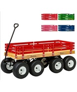 FULLY LOADED DOUBLE TANDEM WAGON 3 BENCHES All Terrain Cart 13&quot; Turf Tir... - £1,434.30 GBP