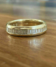 1CT Baguette Diamanti Finti 14k Placcato Oro Giallo Matrimonio Fidanzamento Ring - £122.02 GBP