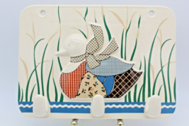 Gingham Duck 1980&#39;s Ceramic Wall Plaque Kitchen Towel Rack CSC Japan Vintage  - £14.21 GBP