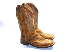 Justin BRL212 Ladies 6.5 B Bent Rail Llano Distressed Brown Leather Cowboy Boots - £27.89 GBP