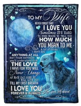 To My Wife Blanket Gift From Husband Fleece Sherpa Wolf Love Blankets For Xmas - £29.10 GBP+